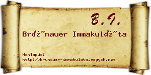 Brünauer Immakuláta névjegykártya